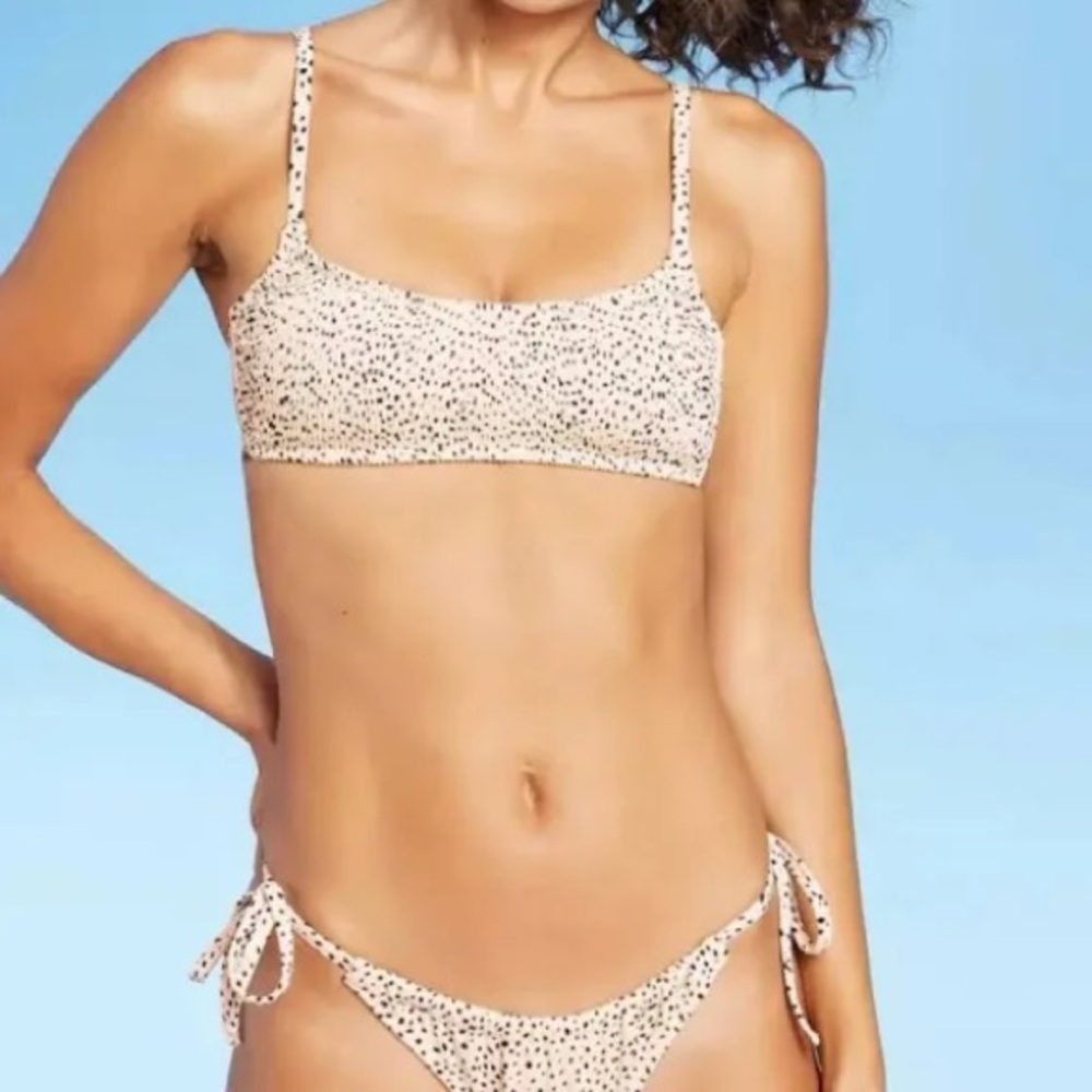 Exhilaration Target black and Cream Dotted Bikini